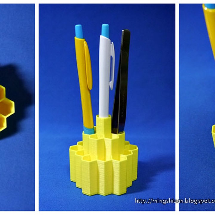 Community Print 3D Print of Desktop Honeycomb Style Pen Holder