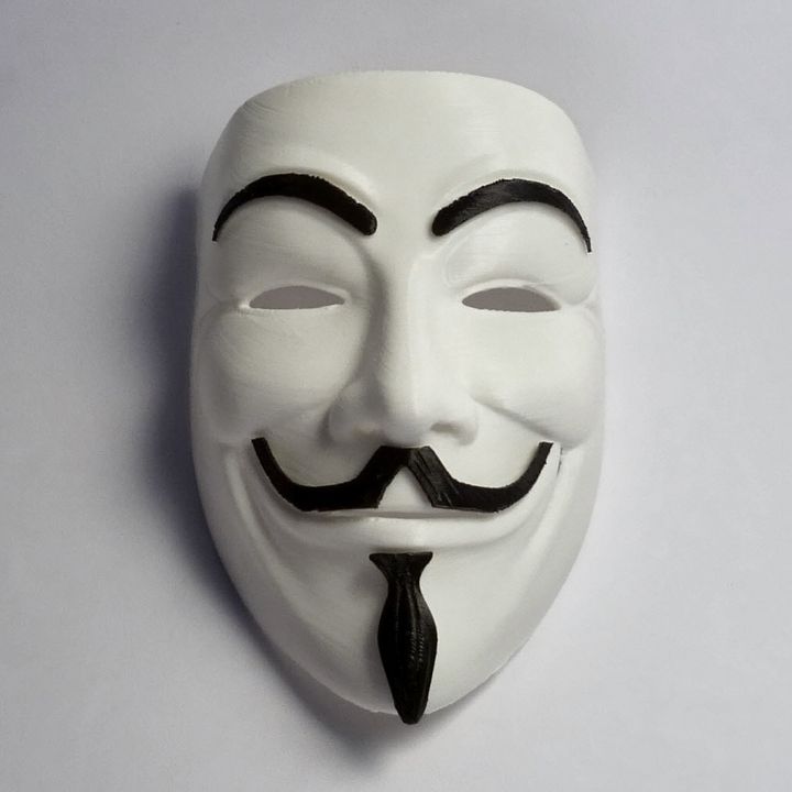 industrialisere farvning Dovenskab 3D Printable Anonymous Mask (Full Size) by Fabio Bautista