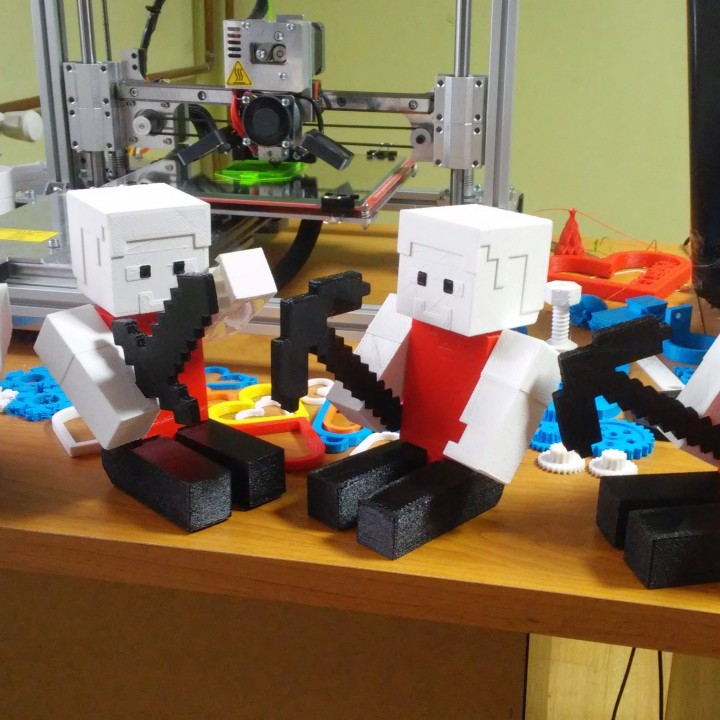 Community Print 3D Print of Articulated Steve from Minecraft