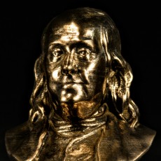 Picture of print of Benjamin Franklin at the MET, New York