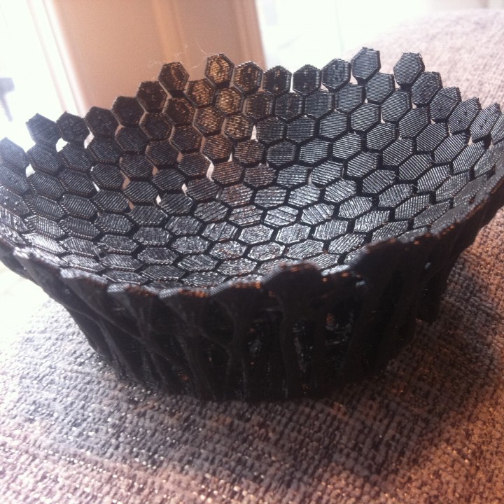 Community Print 3D Print of Organic Hex Bowl