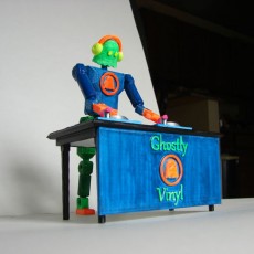 Picture of print of Ghostly Vinyl Robot DJ