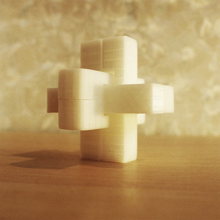 3D Printable Kongming Lock Puzzle (6 Pieces) by Quinnie
