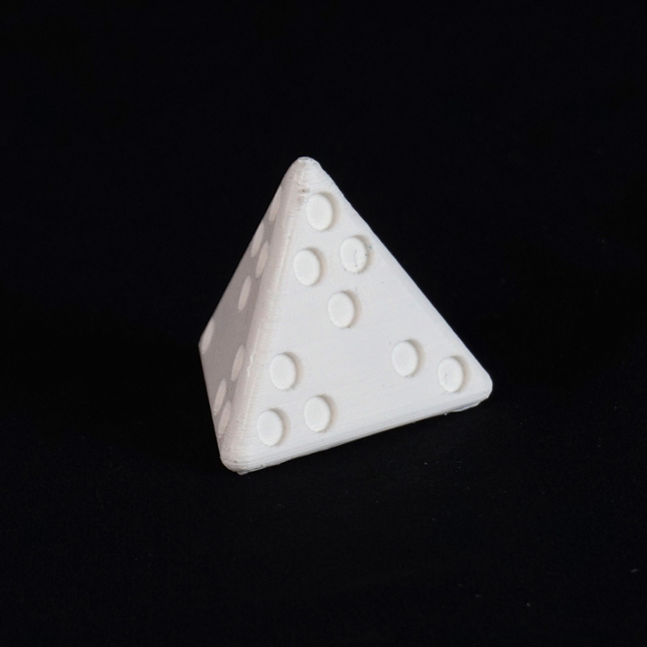 Four-sided pyramidal dice