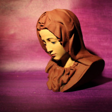 Picture of print of Bust of Mary from Pietà in St. Peter's Basilica, Vatican