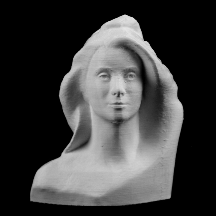 Bust of Marianne (Catherine Deneuve) at The Réunion des Musées Nationaux, Paris