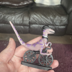 Picture of print of Gentleman Raptor Riding a Bike
