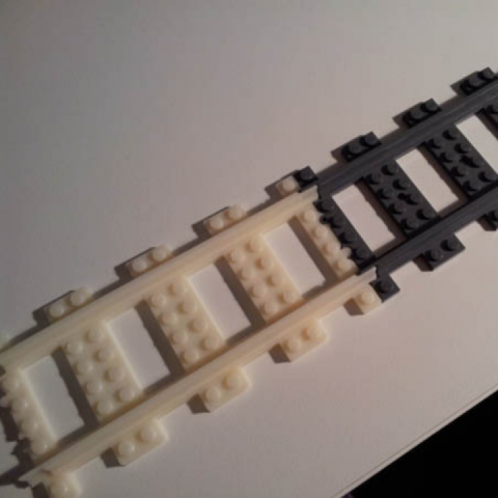 Rail droit avec décalage 2 studs  pour train LEGO CITY 3D print 