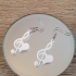 Hearted treble clef earrings print image