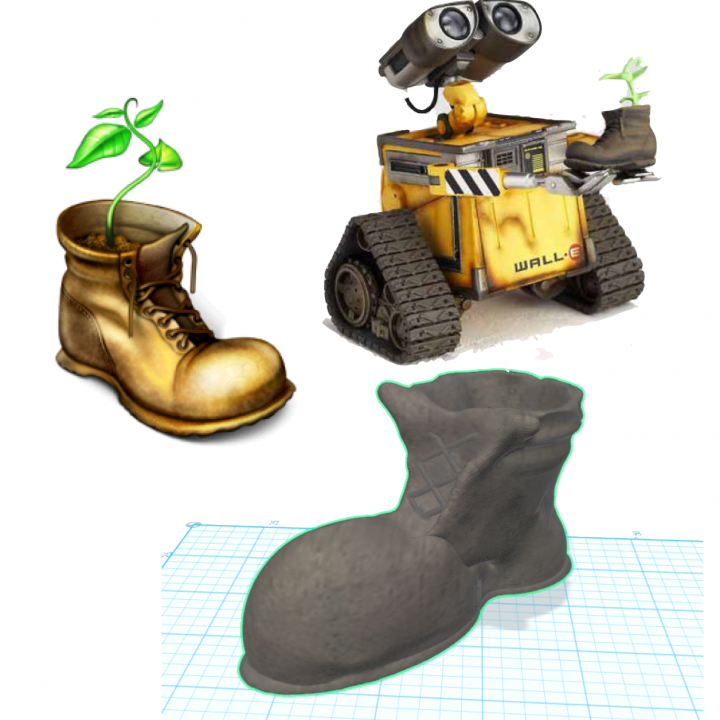 WALL-E Inspired Boot Planter