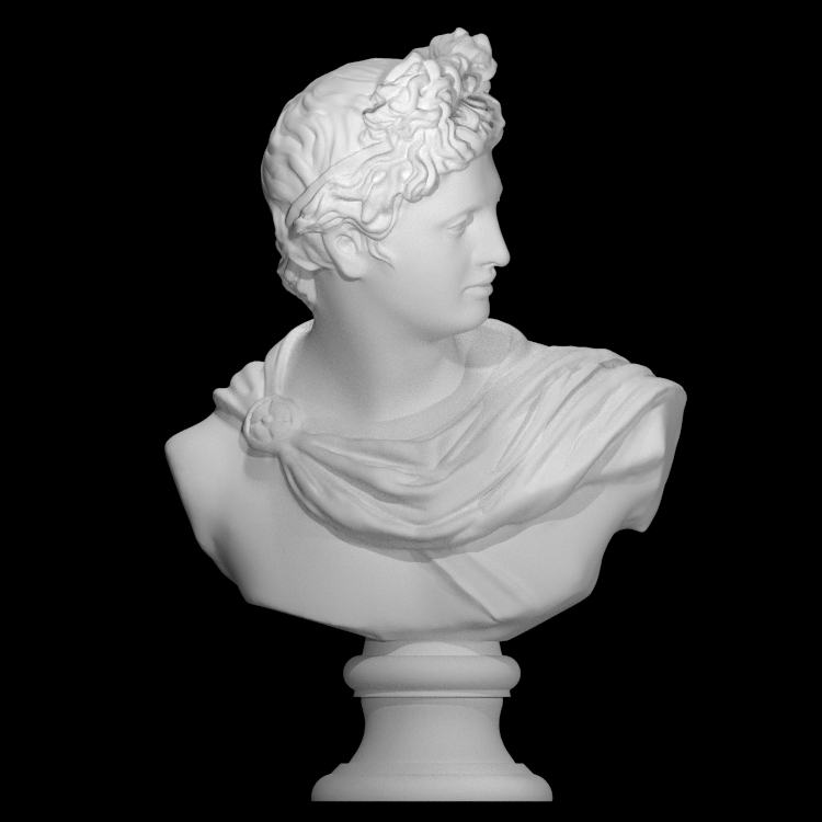Bust of The Apollo Belvedere at The Réunion des Musées Nationaux, Paris