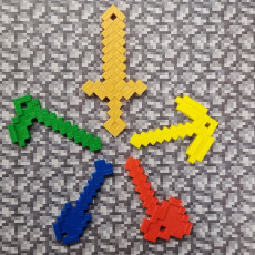 Picture of print of MineCraft Tool Keychains