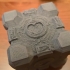 Portal Companion Cube (derivative, with hearts) print image