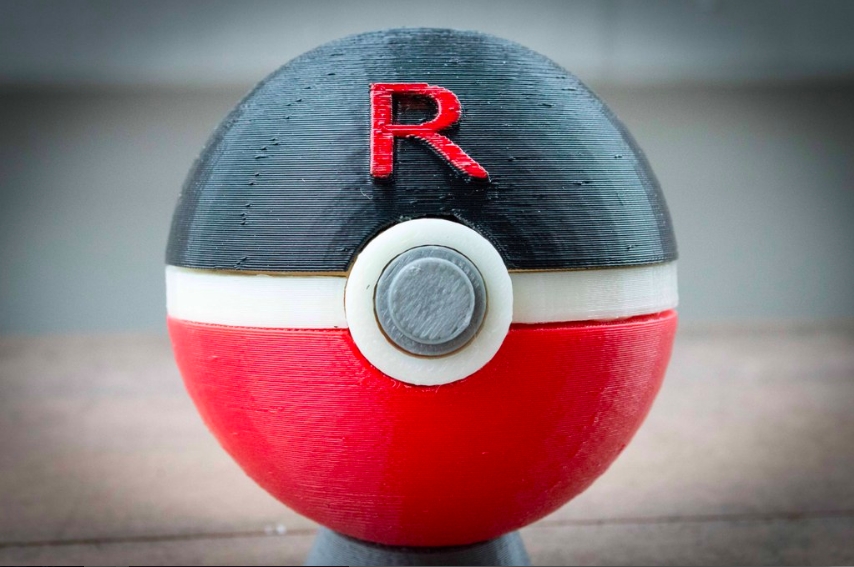 Team Rocket Rocketball Pokeball, with magnetic clasp