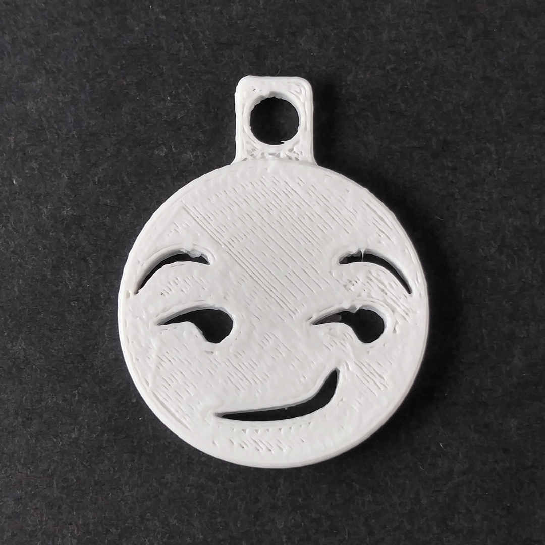 Smirking Emoji Keychain Charm