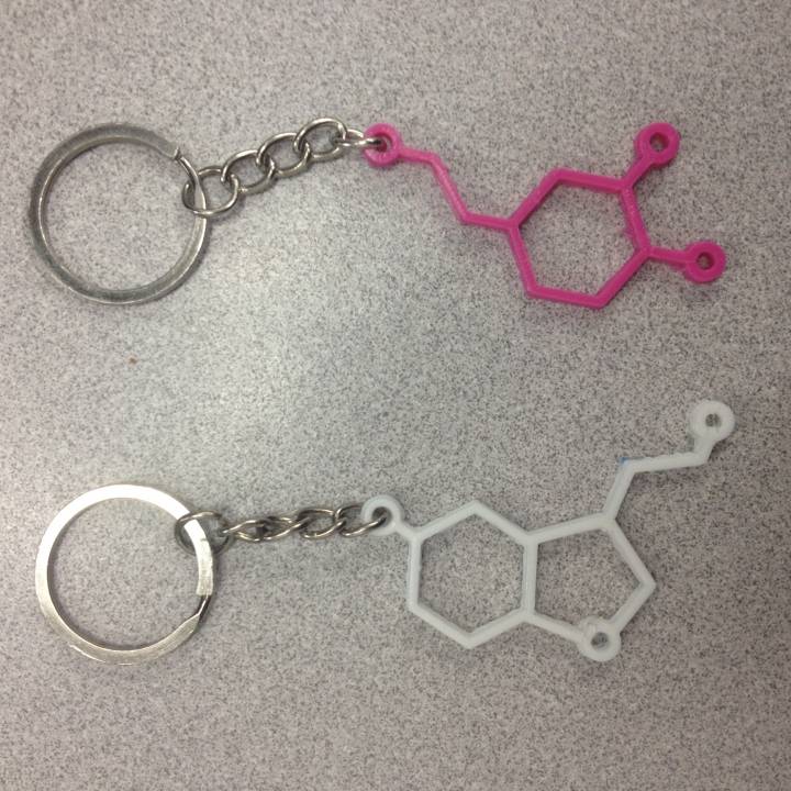 3D Printed Serotonin Keychain