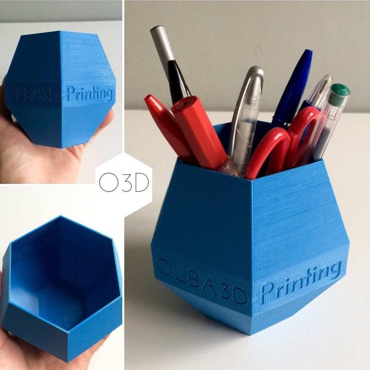 3D Printable OLBA 3D Printing Pen/Pencil Holder by OLBA 3D Printing