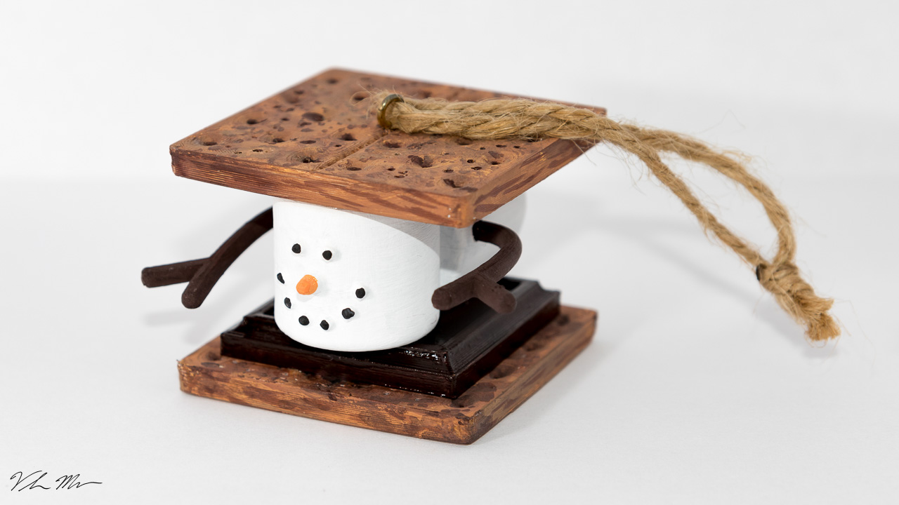 Marshmallow S'mores Christmas Ornament