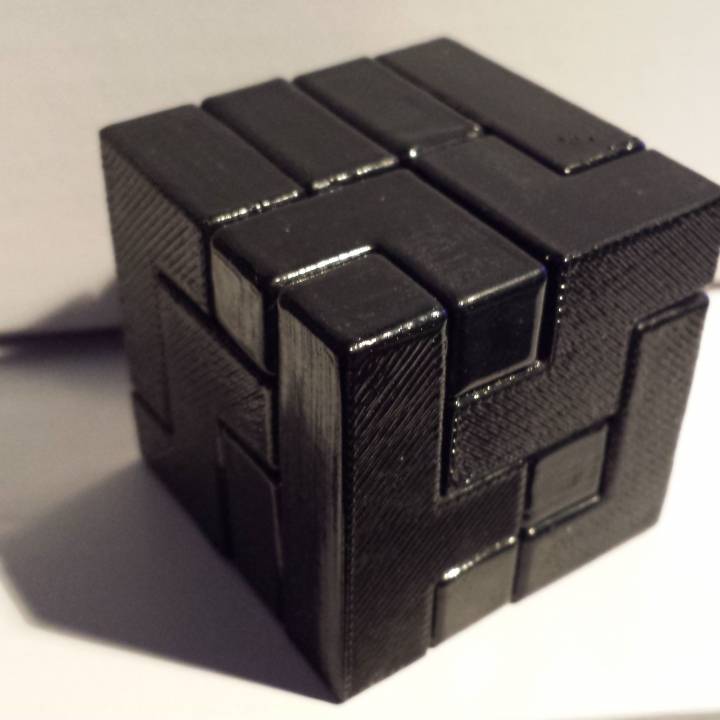 3D Printable 3D Cube Puzzle 4x4x4 by Darryl Norman