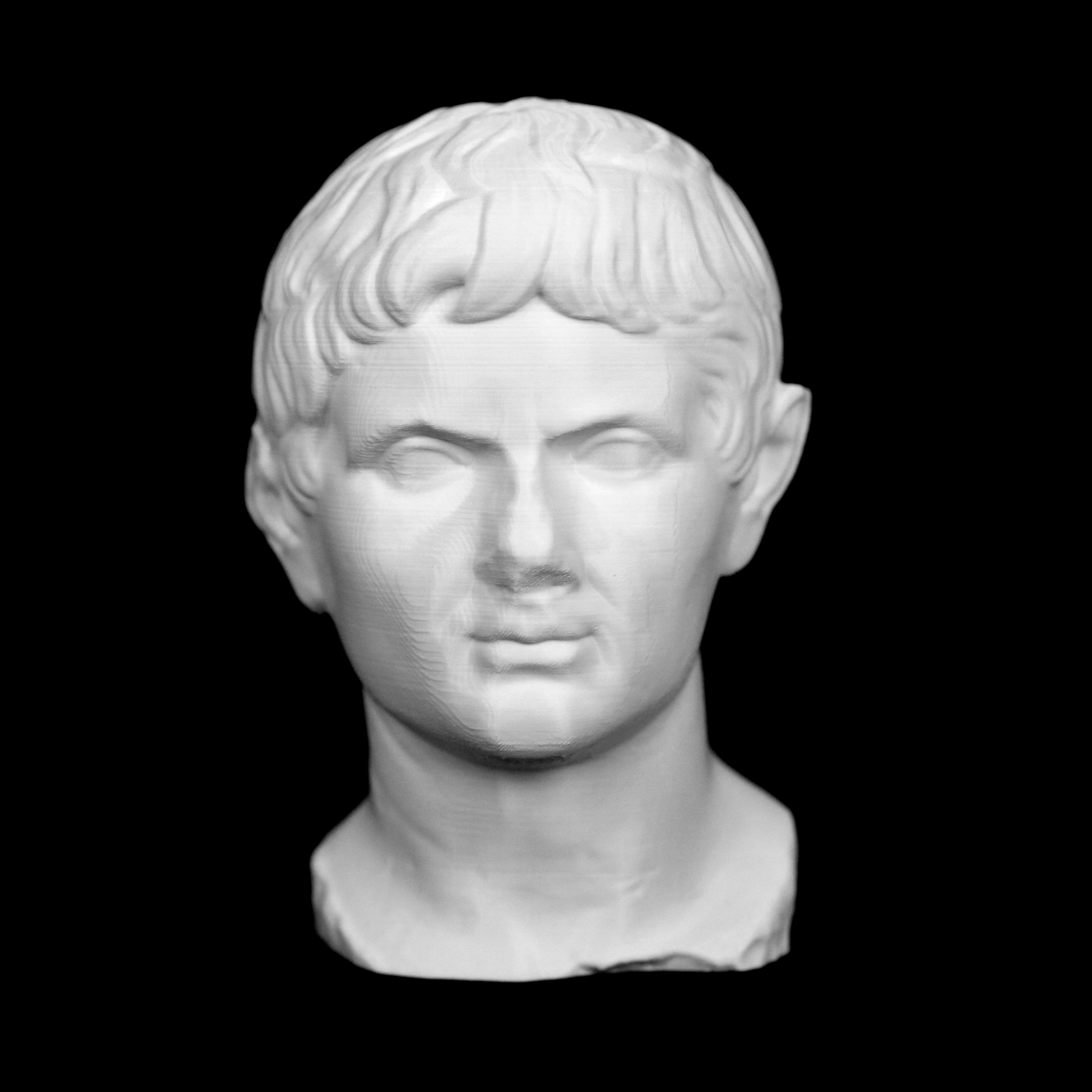 Marble portrait head of emperor Augustus