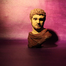Picture of print of A Roman marble bust of the Emperor Caracalla, of the "sole-rule" type