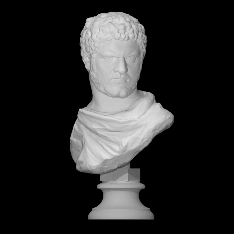 A Roman marble bust of the Emperor Caracalla, of the "sole-rule" type