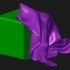 Silk draped cube: A Blender cloth model image