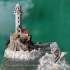 Lighthouse on a rock, low-poly functional edition. print image