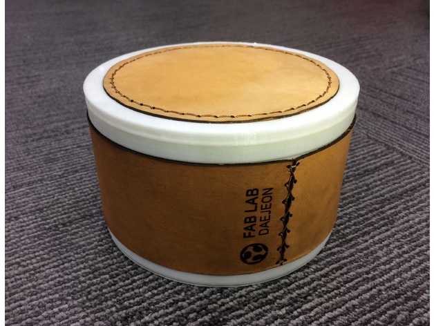 Leather + 3D Printed Container