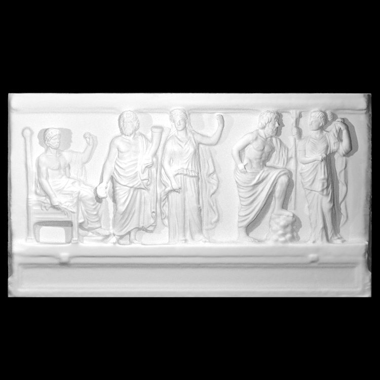 Marble relief depicting Jupiter, Pluto, Persephone, Neptune and Amphitrite