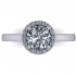 An engagement ring design for a 1.00ct round diamond with diamond set halo. 16 diamonds = 0.15ct  Finger size L ( 6 ) image