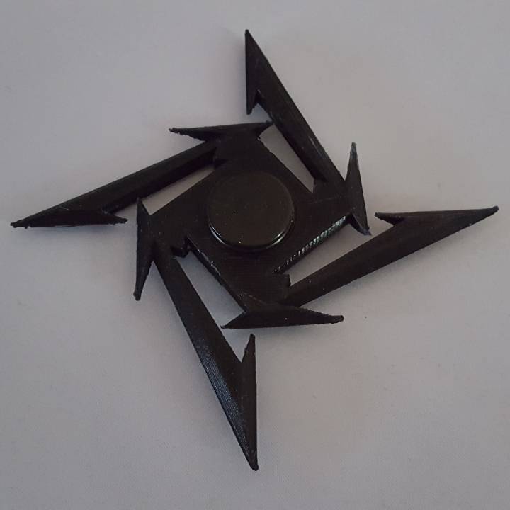 3D Printable Metallica Ninja Star Fidget Spinner by Jim Field