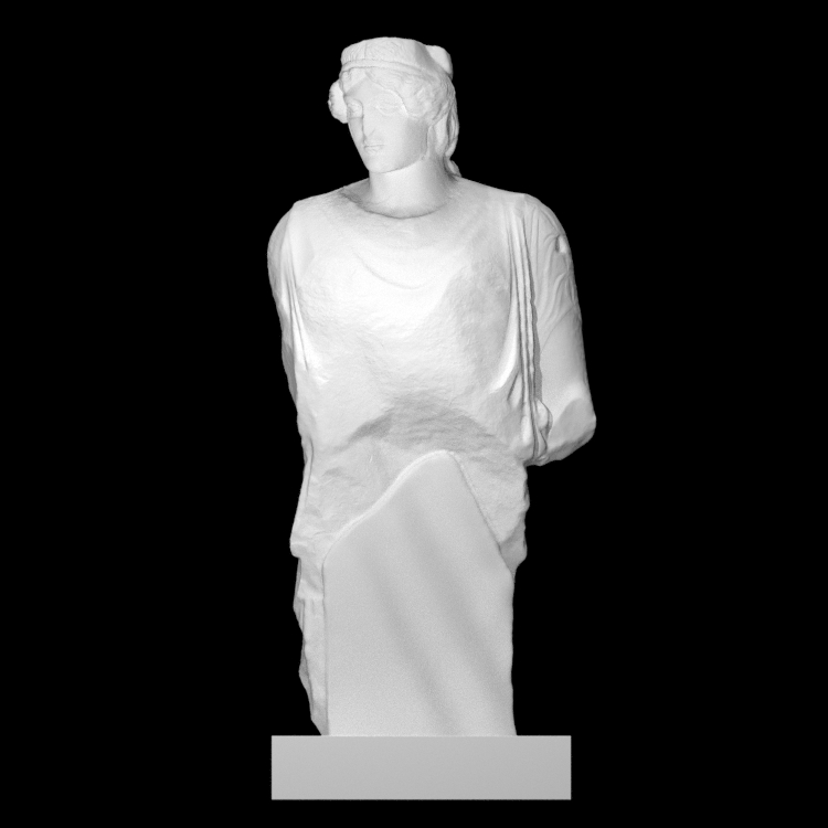 Upper Part of a Marble Statue of a Woman