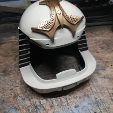 Picture of print of Battlestar Galactica Colonial Viper Pilot Helmet