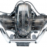V2 sports motorbike engine print image