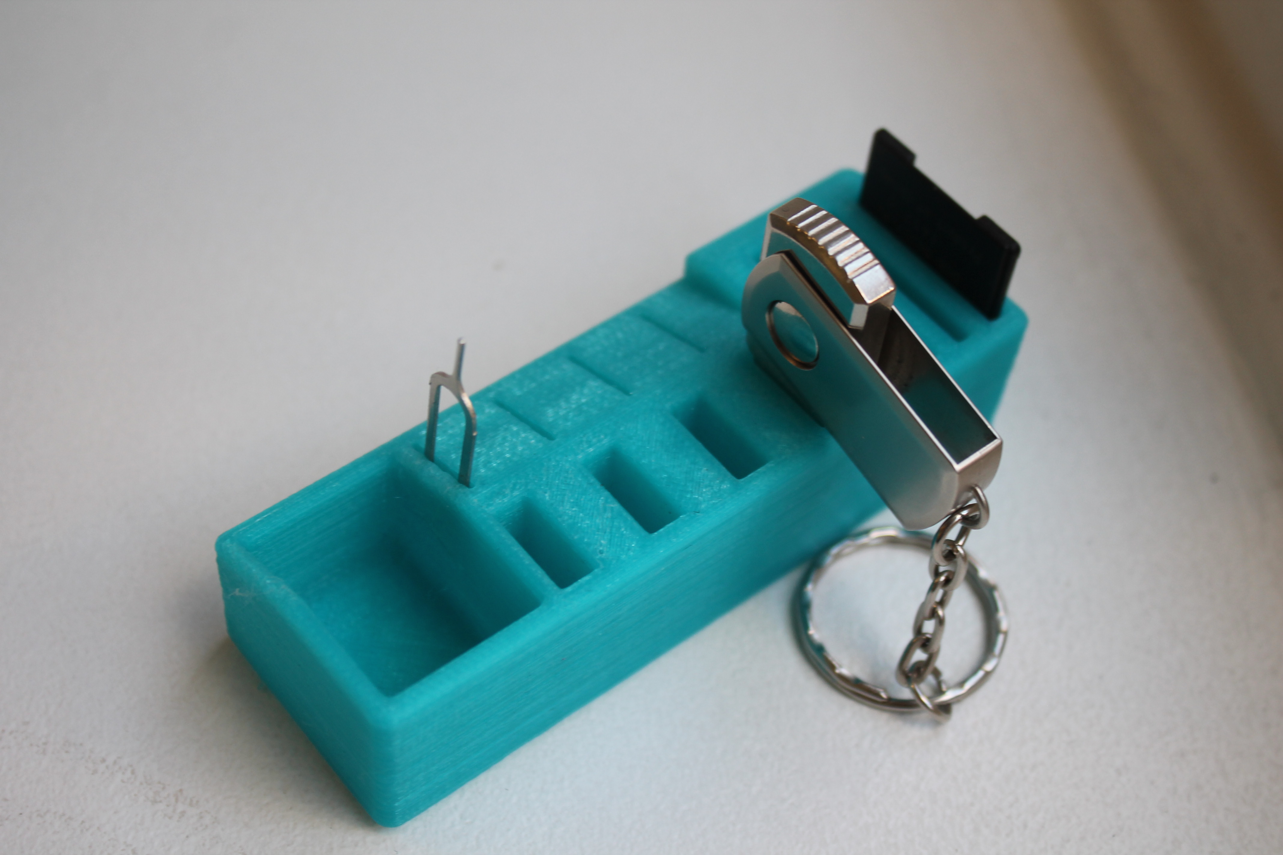 3D Printable USB and SD card holder by antonino furfaro