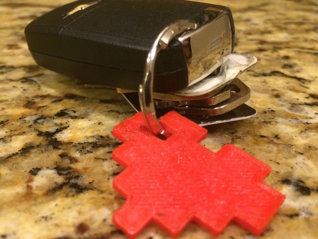 8-Bit Heart Keychain