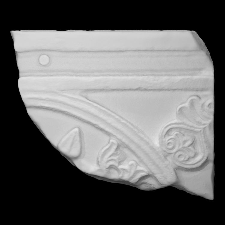 Slab fragment with a palmette relief