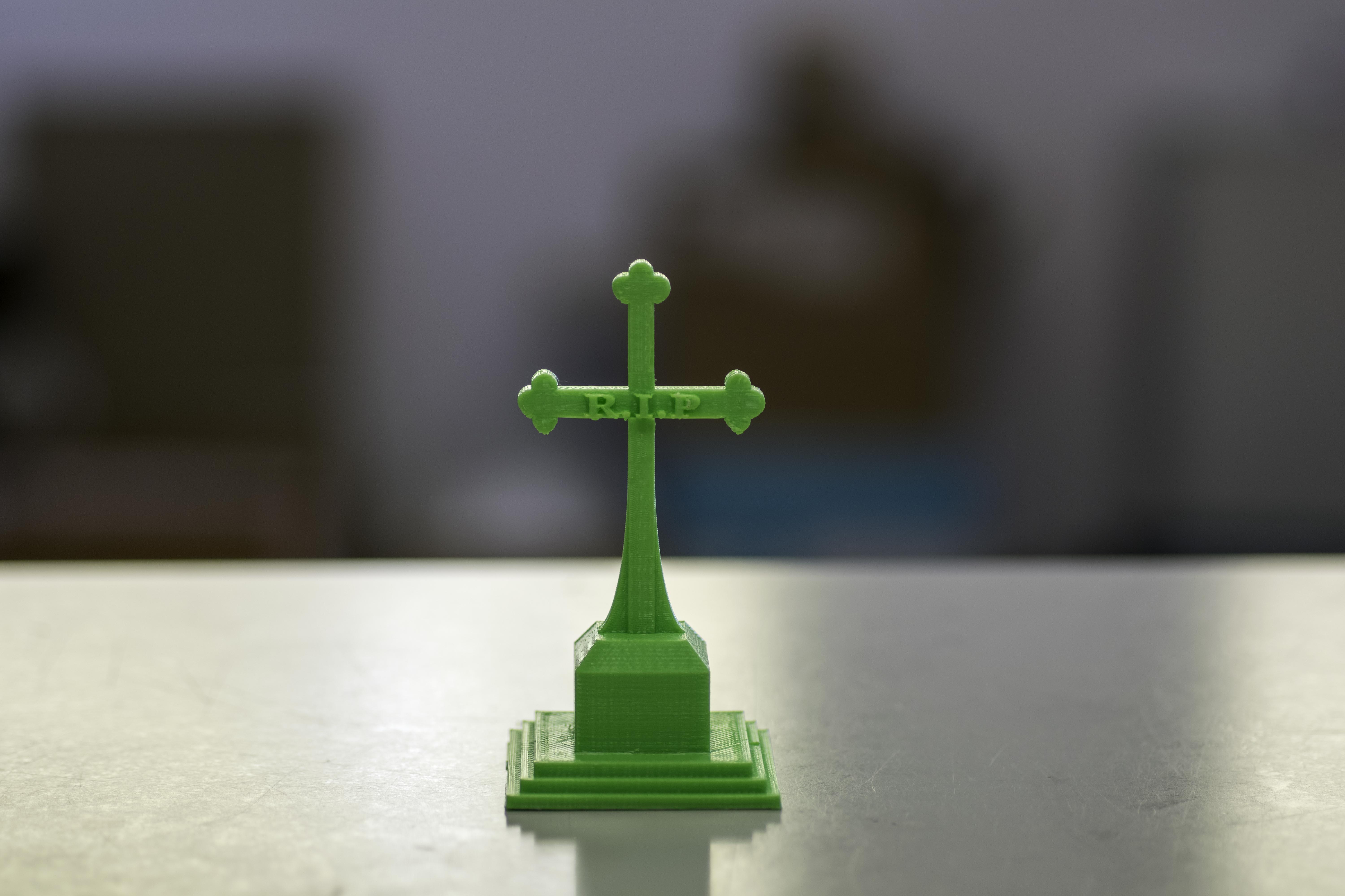 Gothic Cross Gravestone Model (Halloween Desk or Shelf Decor)