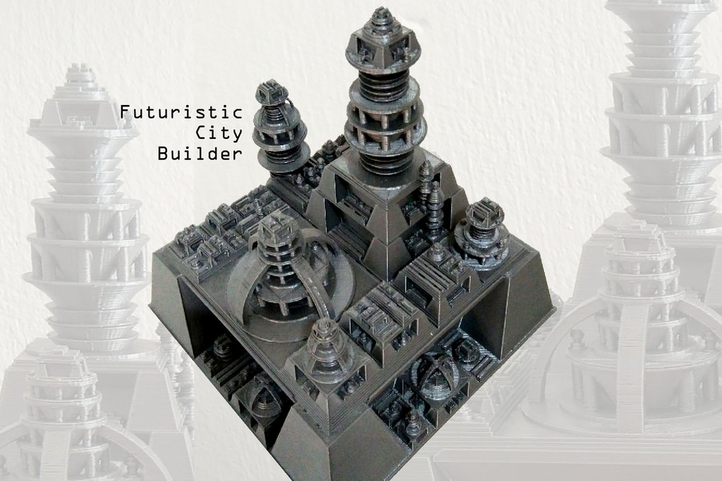 Futuristic city builder generator