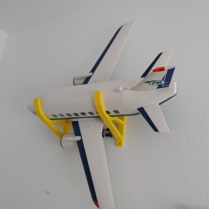 3D Printable Soporte pared avión Playmobil by Toni de Frutos