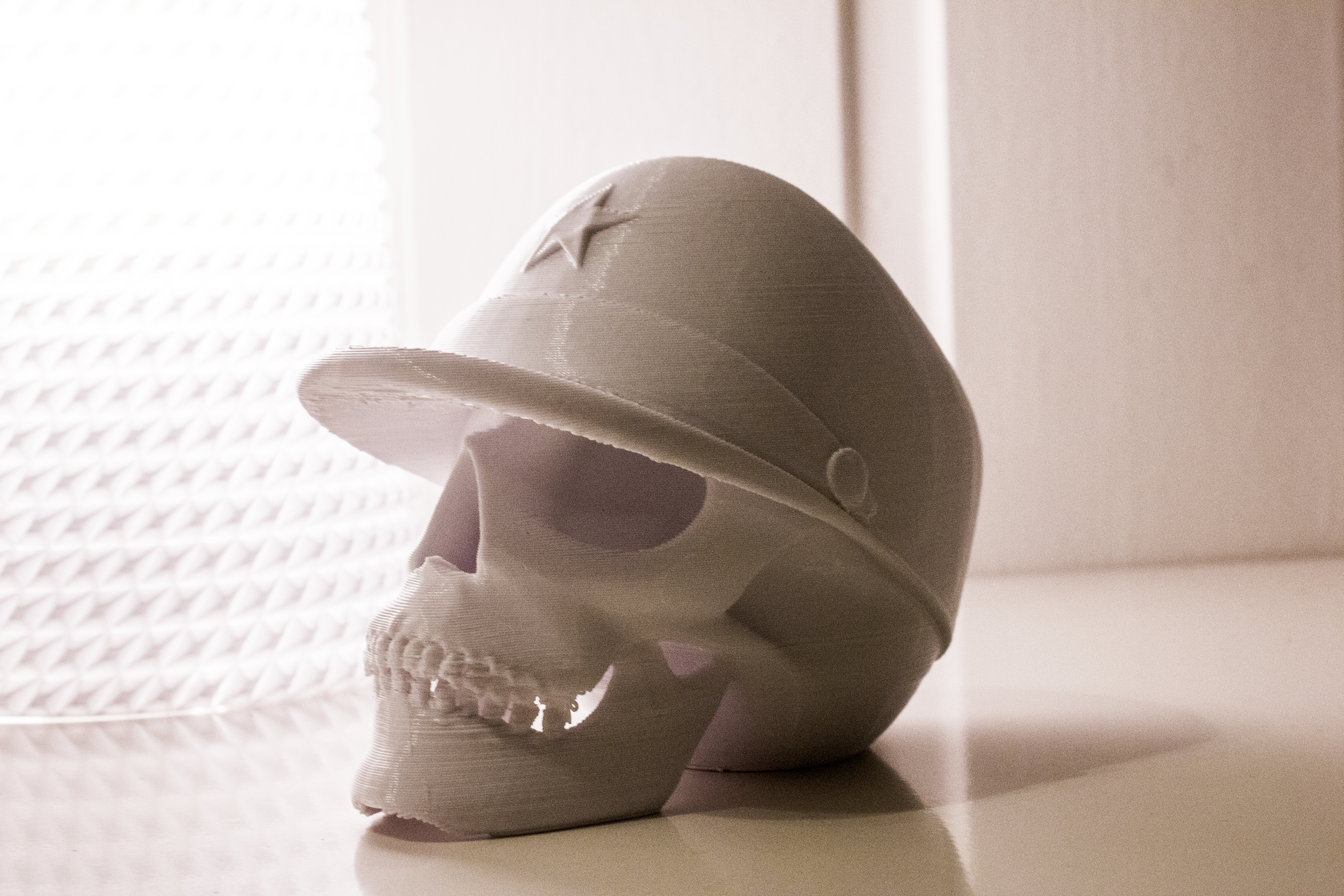 Skull with military cap