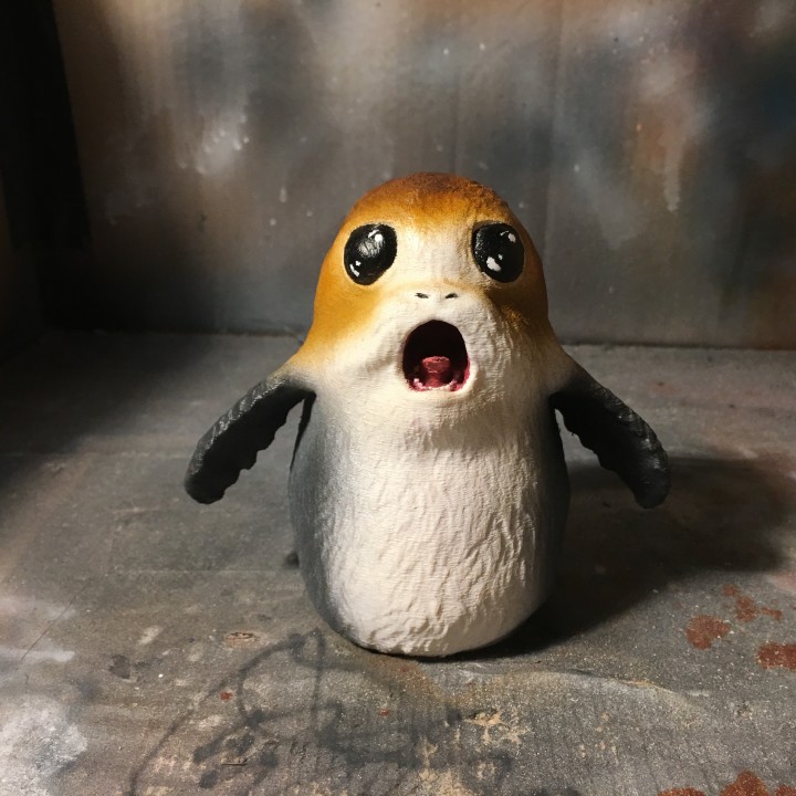 3D Print of Screaming Porg - Star Wars The Last Jedi Airbrushed with acryl ...