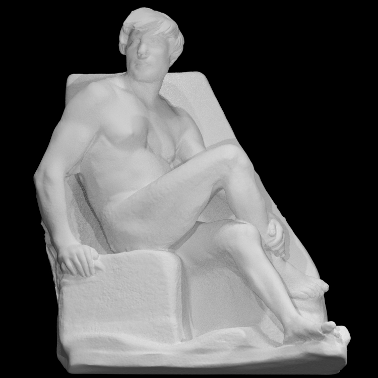 Naked man sitting