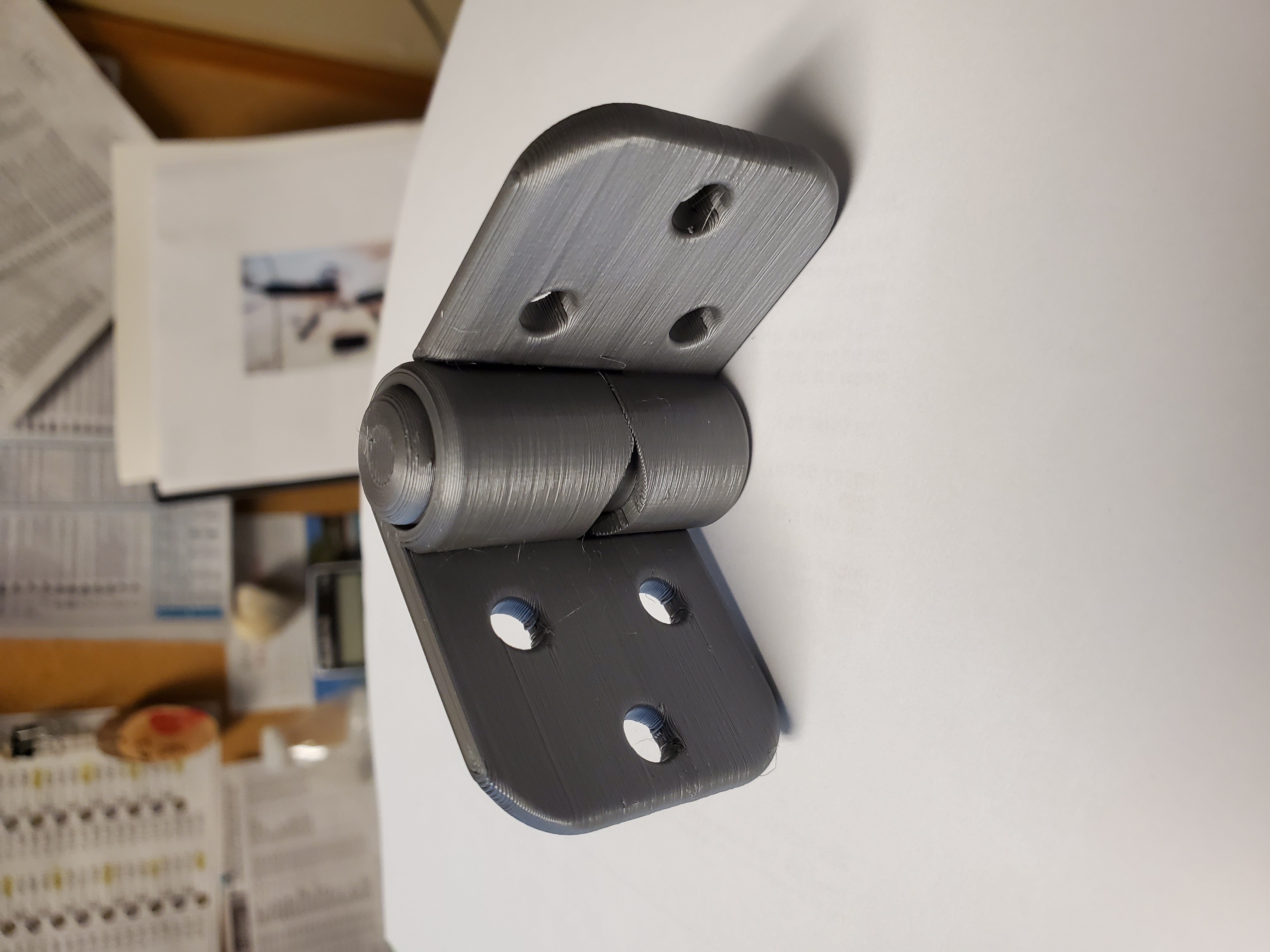 3D Printable Self closing hinge, 90° snap by Hartvik Line