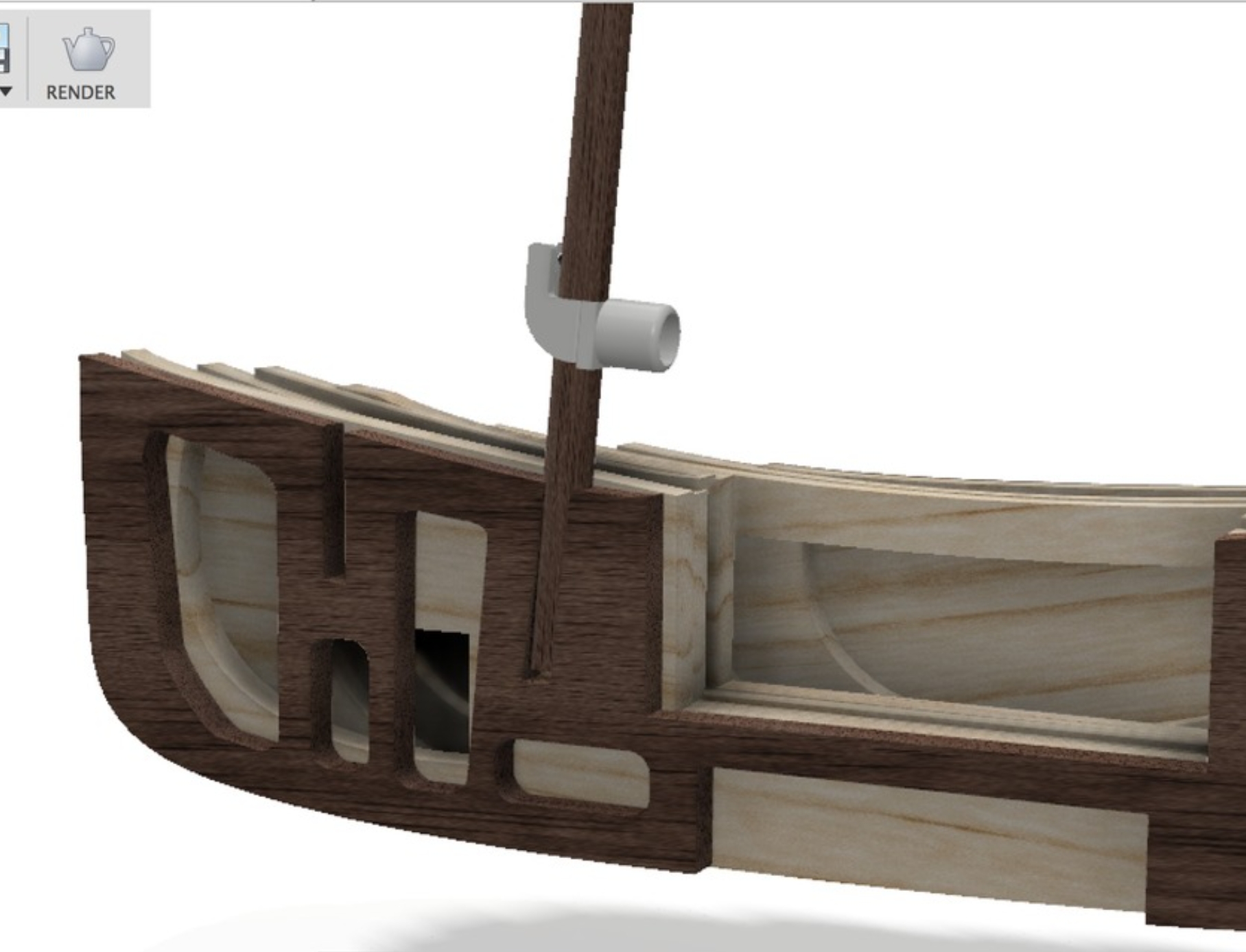 Gooseneck for model boats