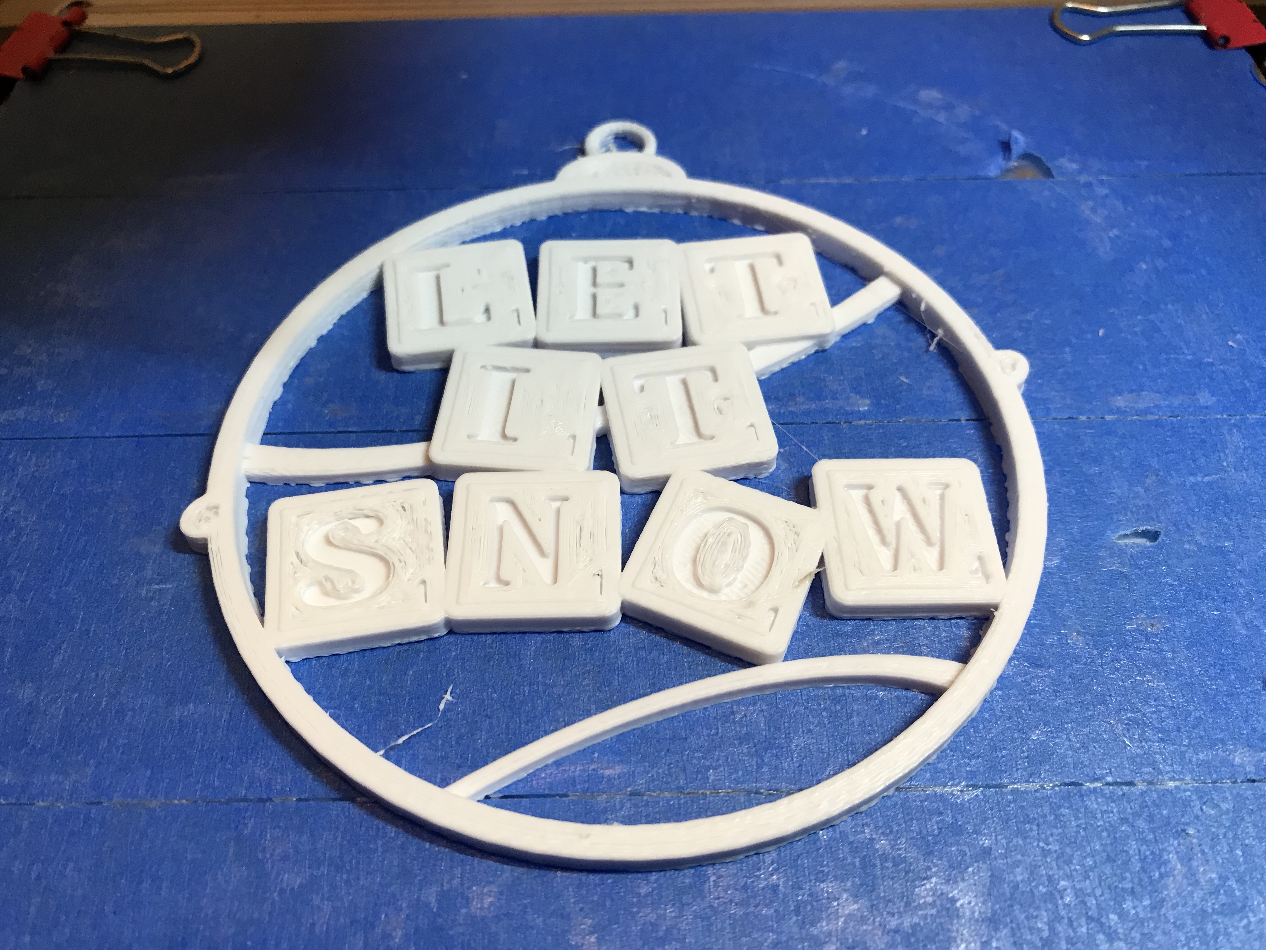 “Tinkercad Christmas”Let It Snow Tile Ornament