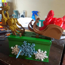 Picture of print of Santa Claus Reindeer Automata