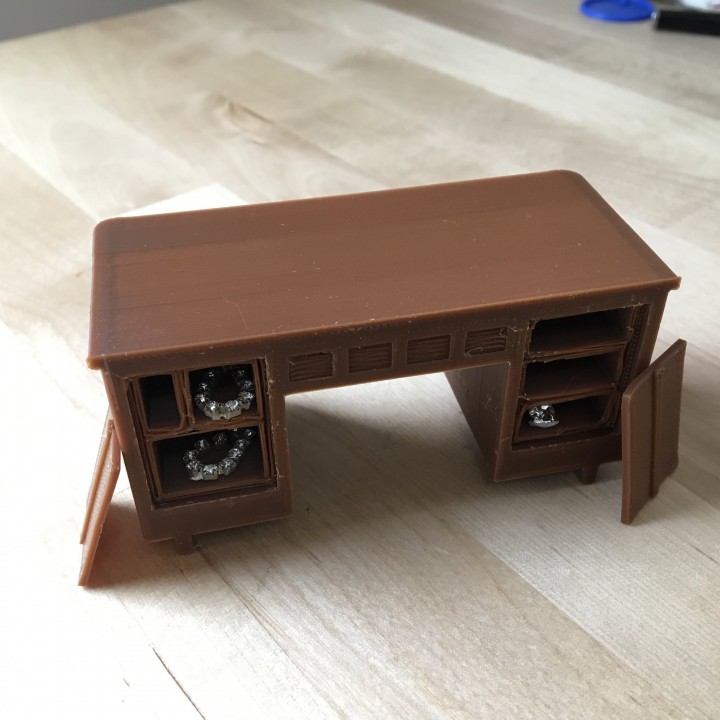 3d Printable Desk With Working Drawers And Secret Compartments 1