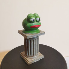 Picture of print of Frog Bust on Pedestal